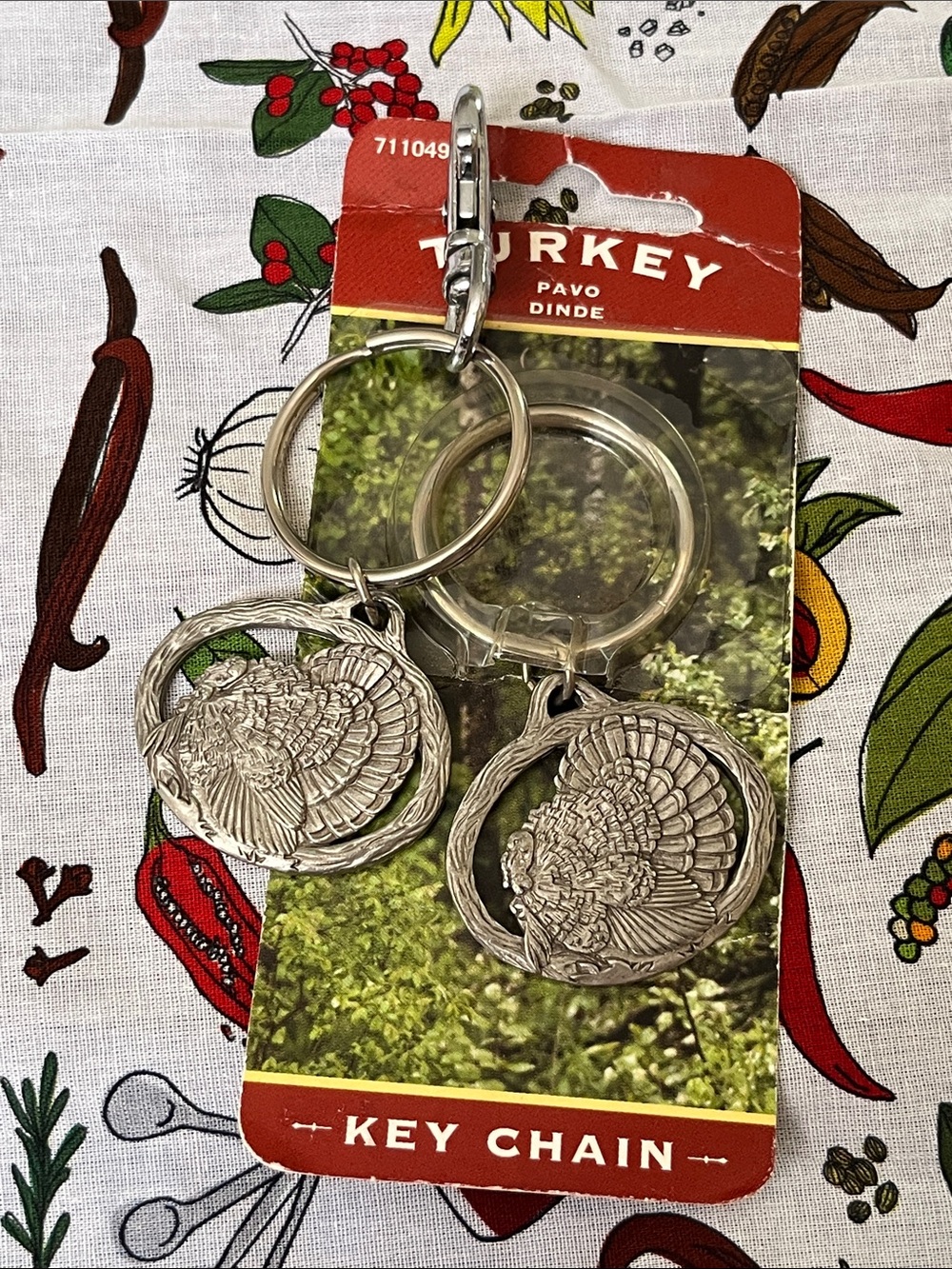 Turkey Key Chain Set - Silver Turkey Key & Card Holder